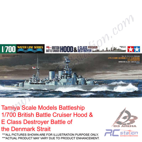 Tamiya Scale Models Battleship #31806 - 1/700 British Battle Cruiser Hood & E Class Destroyer Battle of the Denmark Strait [31806]