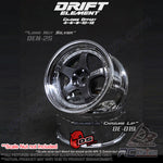 DS Racing #DE-019 - Drift Element Wheel - Adj. Offset (2) / Gun Metal Face Chrome Lip