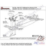 3Racing #SAK-A527 - Bulkhead For Advance 2k18