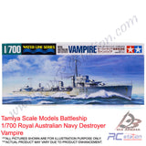 Tamiya Scale Models Battleship #31910 - 1/700 Royal Australian Navy Destroyer Vampire [31910]