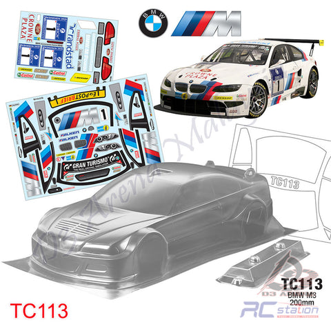 TeamC Racing 1/10 Clear Body Shell TC113 BMW M3 (Width 200mm, WheelBase 258mm)