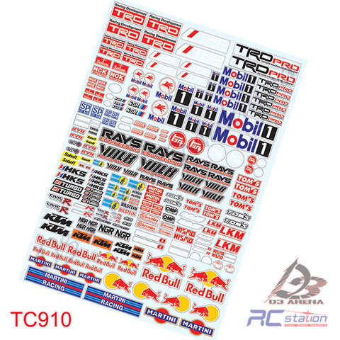 Team C Sticker TC910 1/10 TRD Sticker, A4