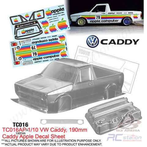 Team C Body Shell 1/10 Clear Body TC016 1/10 Volkswagen Caddy (Width 190mm, WheelBase 258mm)