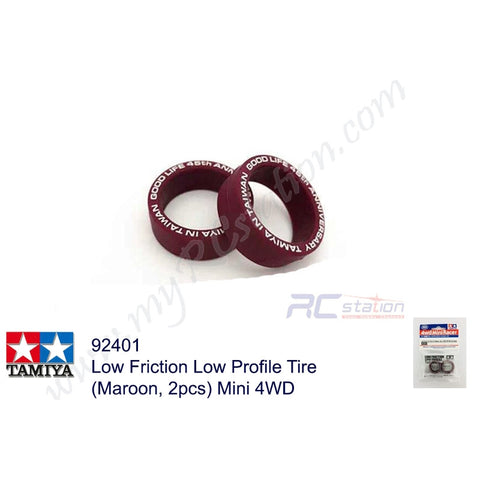 Tamiya #92401 - Low Friction Low Profile Tire (Maroon, 2pcs) GOOD LIFE 45TH VER. [92401]