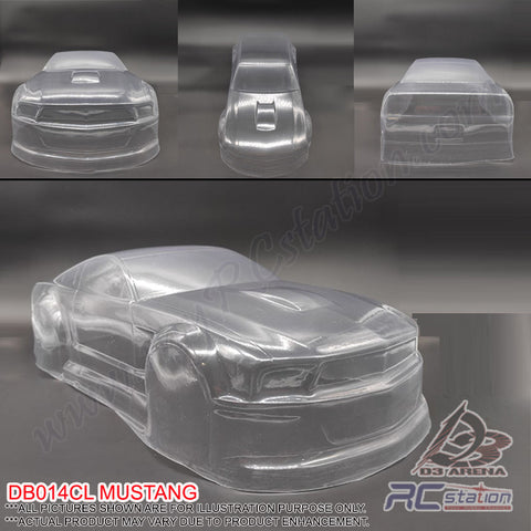 PVC 1/10 Clear Body Shell - Mustang W:200 WB:260 - BD014CL