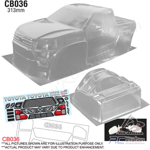 Team C Crawler Clear Body Shell CB036 1/10 Hilux Crawler Body (Width 200mm, WheelBase 313mm)