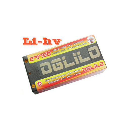 LIHV Battery #DG5400.2S.60SHV - DGLILO LiHv 5400mAh 7.6v 60C 41WH, Short Pack For D5 and Most of Drift Chassis