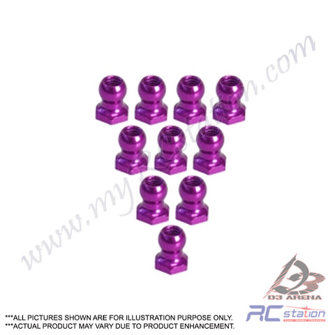 3Racing #3RAC-BS48H5/PU - 4.8mm Hex Ball Stud L=5 (10 Pcs) Purple