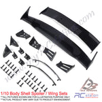1/10 RC Car Body Wing Spoiler Body Shell Rear Spoiler Tail Wing Side Mirror Toy Vehicles Parts