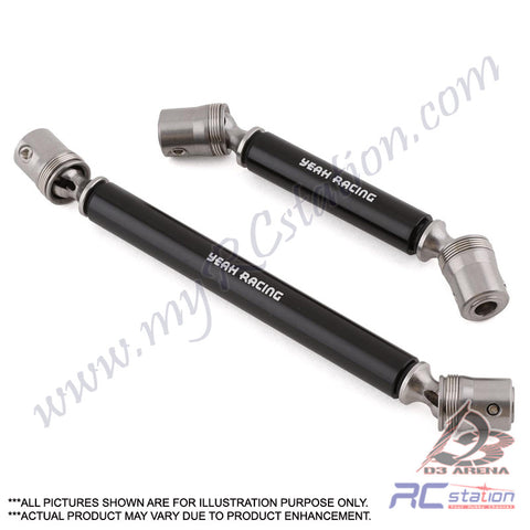 Yeah Racing #AXSC-003BK - Yeah Racing Stainless Steel Front & Rear Center Shaft Set Black For Axial SCX10 II AX90046