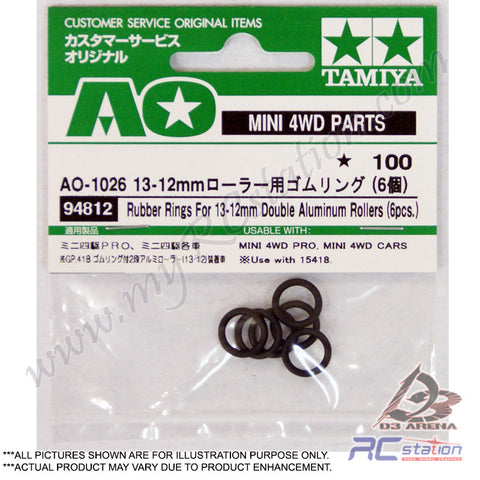 Tamiya #94812 - Rubber Rings For 13-12mm Double Aluminum Rollers (6pcs) [94812]