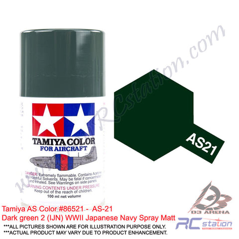 Tamiya AS Color #86521 -  AS-21 Dark green 2 (IJN) WWII Japanese Navy Spray Matt
