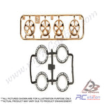Tamiya #95334 - 5-Spoke Copper Plated Wheels with Low-Profile Tires [95334]