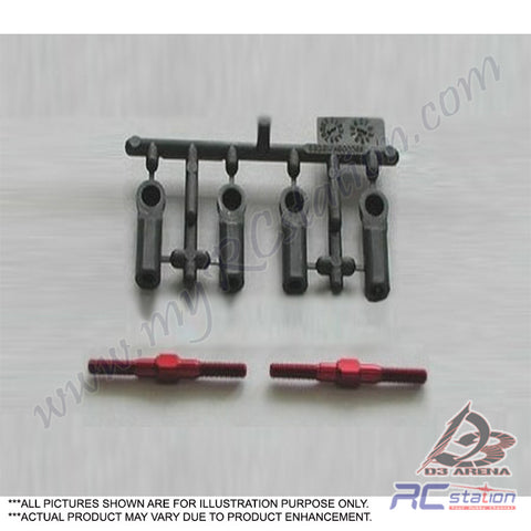 Tamiya #49326 - Tamiya RC Aluminium Turnbuckle Shafts 3X35mm Red 2Pcs [49326]