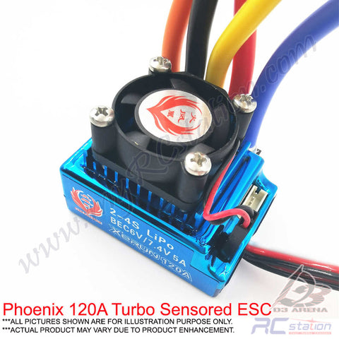 RC 1/10 ESC Phoenix 120Amp Brushless Sensored ESC w/ Turbo