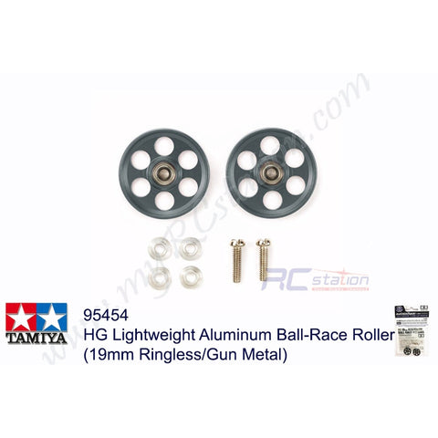 Tamiya #95454 - HG Lightweight Aluminum Ball-Race Roller (19mm Ringless/Gun Metal)[95454]