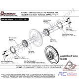 3Racing #SAK-A555 - 3racing Advance 20m Pulley Set #SAK-A555