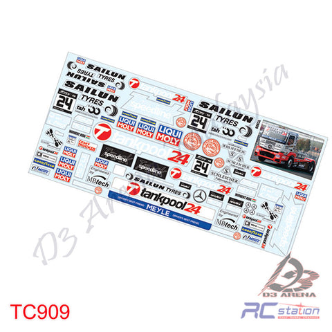 Team C Sticker TC909 1/10 Mini Truck Sticker