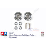 Tamiya #15437 - 13mm Aluminum Ball-Race Rollers (Ringless) , Silver #15437