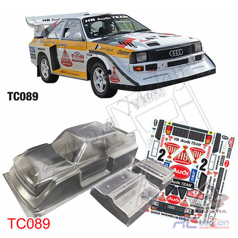 TeamC Racing 1/10 Clear Body Shell TC089 Audi Quattro S1 Rally (Width 190mm, WheelBase 258mm)