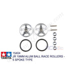 Tamiya #15404 - JR 19mm Alum Ball Race Rollers - 5 Spoke Type [15404]