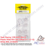 Yeah Racing #WL-0146WH - Yeah Racing Plastic Wide Rim Set (Offset 0 +1+2 +3) White For 1/28 AWD Mini-Z