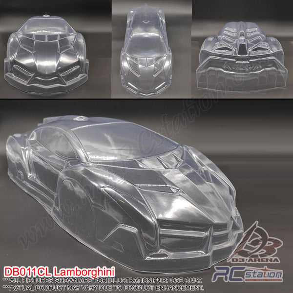 PVC 1 10 Body Shell Lamborghini W 185 WB 260 BD011 RC Station D3 Arena Malaysia wholesale only