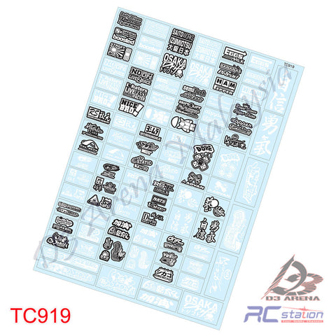Team C Sticker TC919 1/10 Drift Sticker, A4
