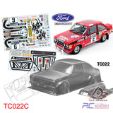 TeamC Racing 1/10 Clear Body Shell TC022 Ford Escort MK2 (Width 190mm, WheelBase 258mm)