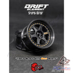 DS Racing #DE-207 - Drift Element Wheel Rim Series II- Adj. Offset / Triple Black with Gold Rivets , 2pcs