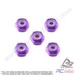 Tamiya #95555 - 2mm Aluminum Lock Nut (Purple, 5 Pcs.) (re-release of 94857) [95555]