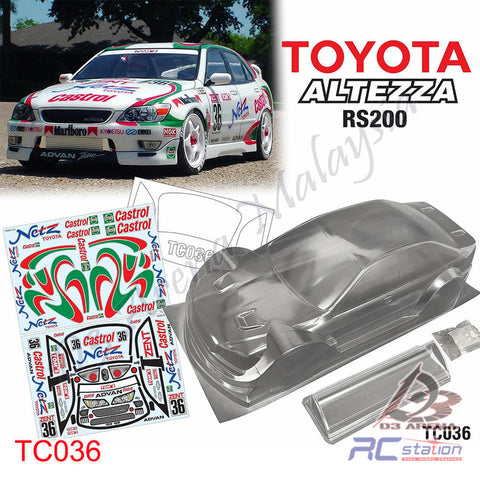 TeamC Racing 1/10 Clear Body Shell TC036 Toyota Altezza RS200 (Width 190mm, WheelBase 258mm)