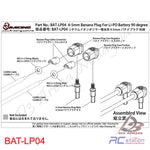 3RACING BAT-LP04 4-5MM BANANA PLUG FOR LI-PO BATTERY 90DEGREE