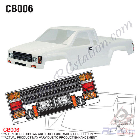 Team C Crawler Clear Body Shell CB006 1/10 Toyota Hilux SR5 Crawler Body (Width 210mm, WheelBase 313mm)