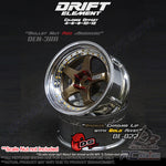 DS Racing #DE-022 - Drift Element Wheel - Adj. Offset (2) / Bronze Face Chrome Lip with Gold Rivets