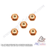 Tamiya #95556 - 2mm Aluminum Lock Nut (Orange, 5 Pcs.) [95556]