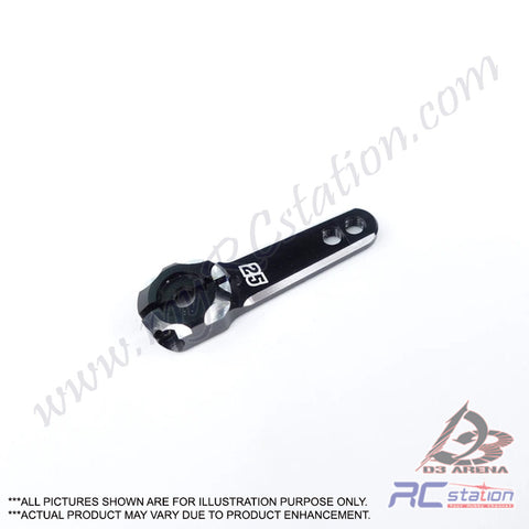 3Racing #3RAC-H2525/BK - Futaba Single Arm 3.0mm V2, Black#3RAC-H2525/BK