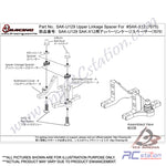 3Racing #SAK-U129 - Upper Linkage Spacer For #SAK-X12 (7075)