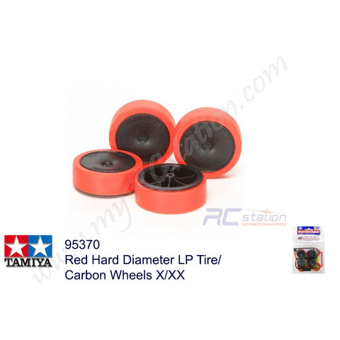 Tamiya #95370 - Red Hard Diameter LP Tire/Carbon Wheels X/XX[95370]