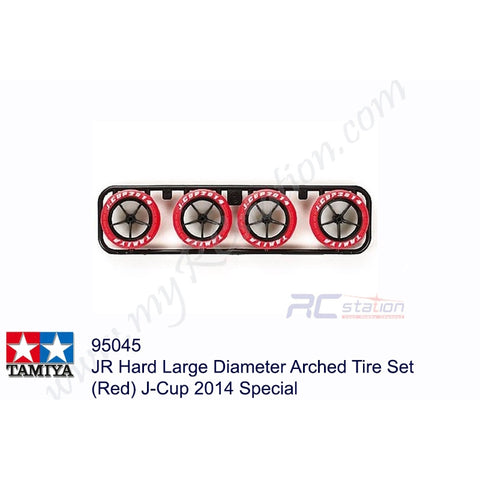 Tamiya #95045 - JR Hard Large Diameter Arched Tire Set (Red) J-Cup 2014 Special[95045]
