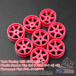 Yeah Racing #WL-0145FPK - Yeah Racing Plastic Narrow Rim Set (Offset 0+1 +2 +3) Florescent Pink For 1/28 AWD Mini-Z