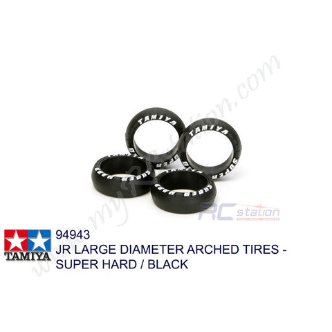 Tamiya #94943 - JR Large Diameter Arched Tires - Super Hard / Black [94943]
