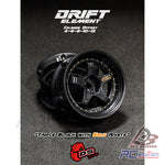 DS Racing #DE-007 - Drift Element Wheel Rim - Adjustable Offset (2pcs) / Triple Black with Gold Rivets