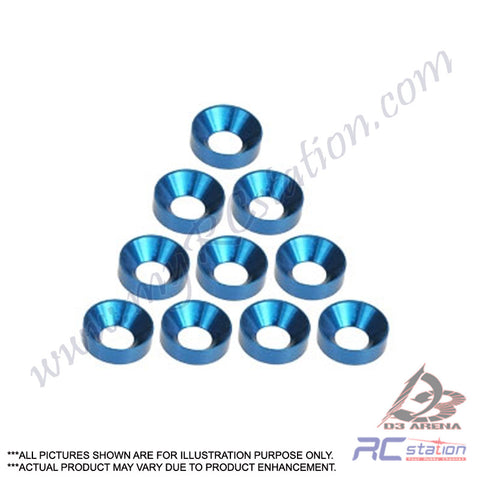 3Racing #3RAC-WC4/LB - Aluminium M4 Countersink Washer (10 Pcs)