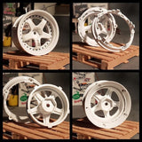 DS Racing #DE-002 - Drift Element Wheel Rim - Adjustable Offset (2pcs) / Triple White with Black Rivets