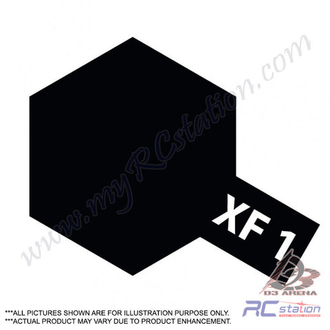 Tamiya Acrylic Mini XF-1 Flat black - 10ml Bottle #81701