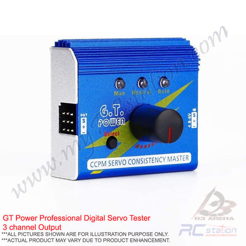 G.T. Power Servo Tester Multi 3CH ECS Consistency Speed Controler Checker CCPM Master for RC Helicopter Car Boat