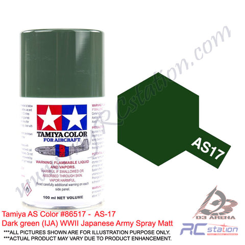 Tamiya AS Color #86517 - AS-17 Dark green (IJA) WWII Japanese Army Spray Matt